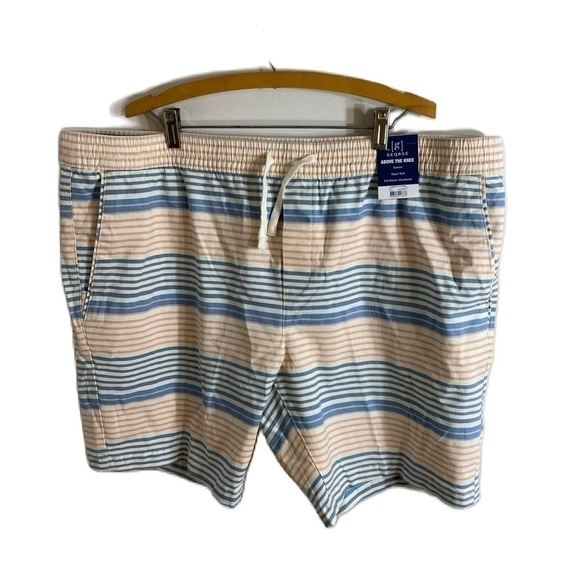 George Above the Knee Striped Shorts NWT 2X Blue White Tan Men’s - Picture 1 of 7